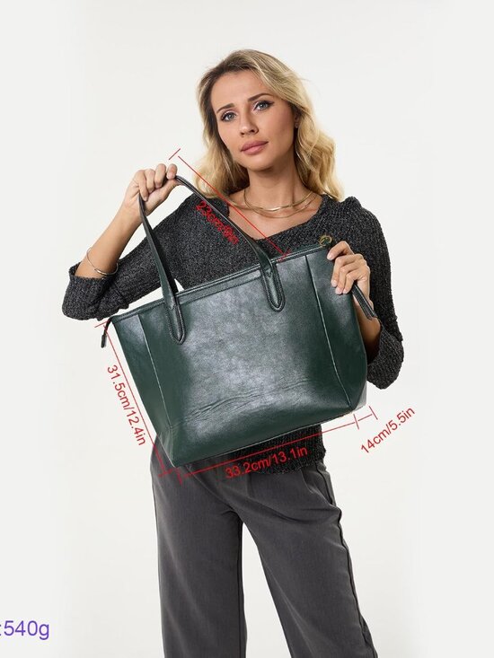 Amazon.com: Green Leather Tote Bag for Women, Green Leather  Women\'s Green Tote Bag Leather Handbag 16l Large Capacity Travel Purses